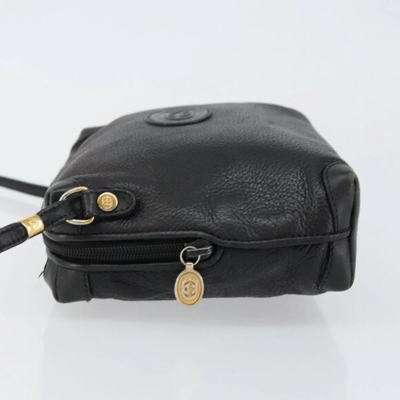 GUCCI Interlocking Shoulder Bag Leather Black Gold 007 58 0093 Auth ep11276 - Picture 6 of 16